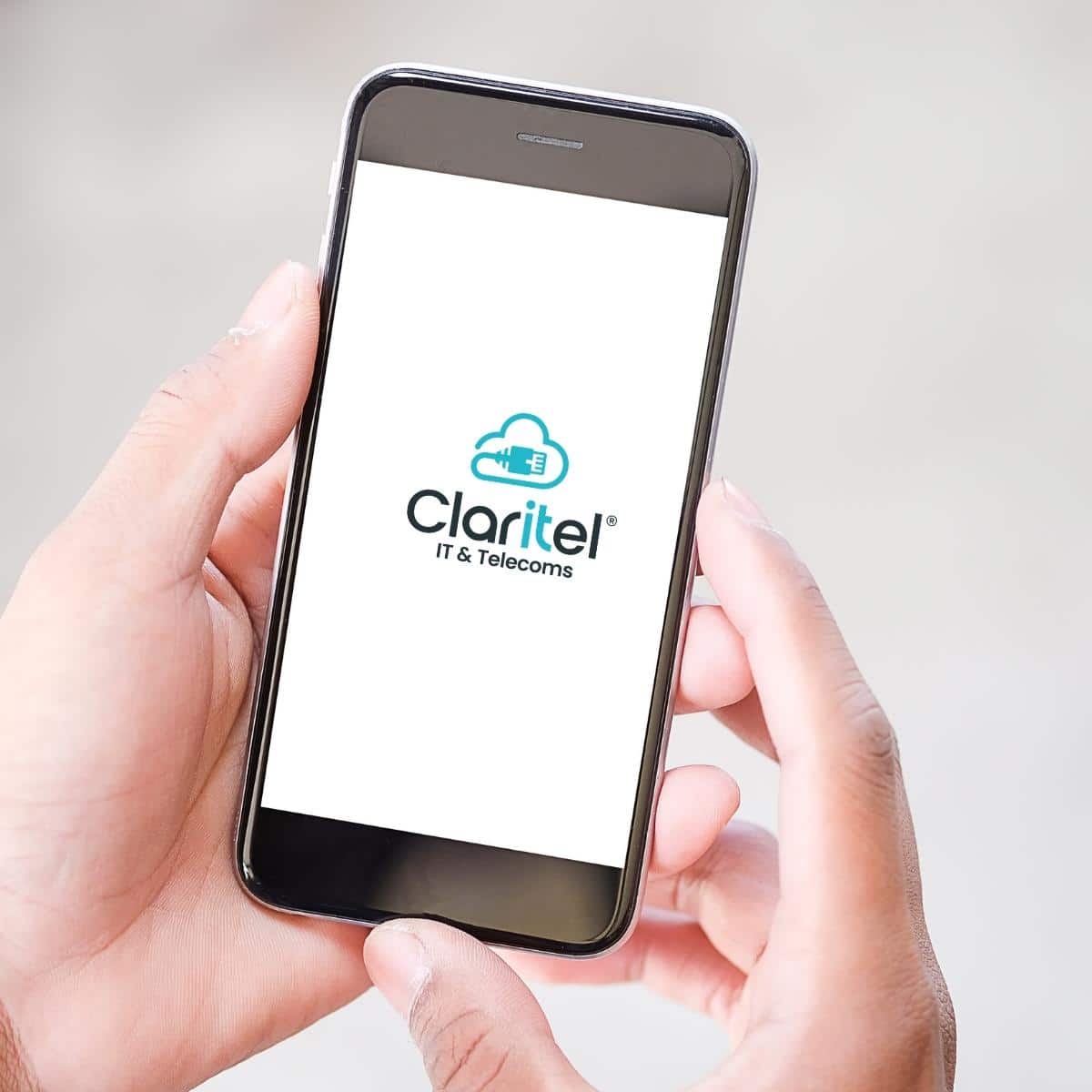 Mobile phone showing the Claritel logo, used for business mobiles in Blackburn, Lancashire, and across the UK